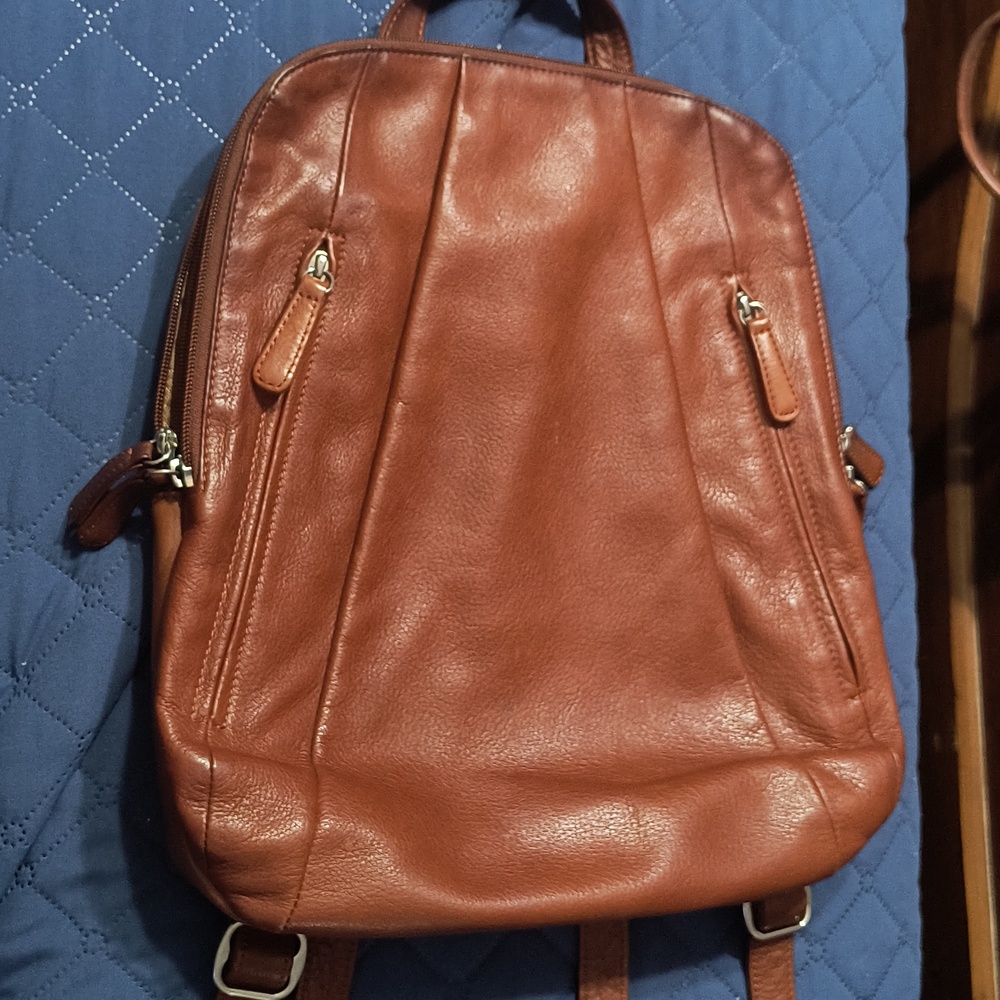 Brown Leather Backpack - image 1